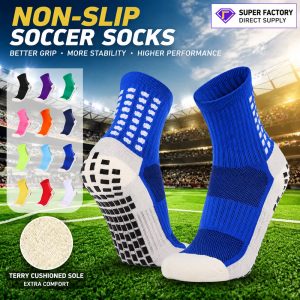 Men’s & Children Grip Football Socks | Thick Terry Cushion Anti-Odor Sports Socks | Custom Sports Socks Manufacturer