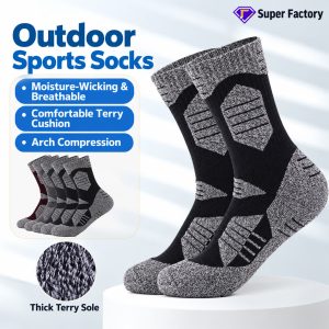 Men’s Thick Cushion Crew Socks | Breathable Moisture Wicking Outdoor Socks| Custom Crew Socks Manufacturer