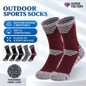 Combed Cotton Cushion Socks | Breathable Moisture Wicking No Show Hiking Socks| Custom Crew Socks Manufacturer