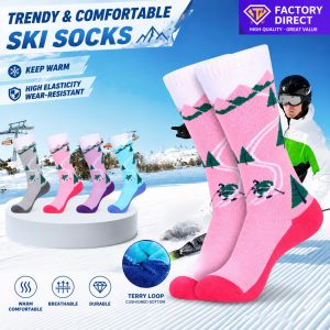 Kids' Warm Ski Socks | Thick Terry Cushion Winter Sports Socks | Custom Knee High Socks Manufacturer