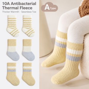 Baby Winter Socks | Thick Warm Anti-Bacterial Crew Socks for Boys & Girls | Custom Baby Socks Manufacturer