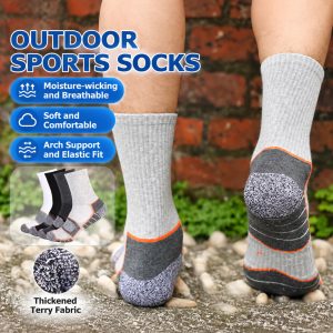 Men's Thick Cushion Hiking Crew Socks | Moisture Wicking Outdoor Sports Socks| Custom Crew Socks Manufacturer