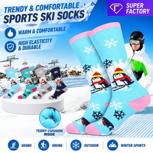 Kids' Thermal Ski Socks | Thick Terry Cushion Winter Cotton Socks| Custom Knee High Socks Manufacturer