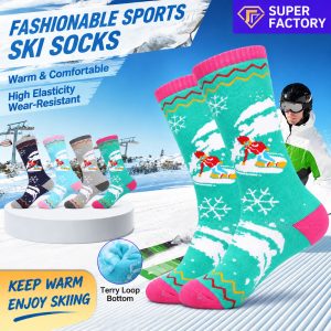 Kids' Thermal Ski Socks | Thick Terry Cushion Cotton Winter Socks | Custom Knee High Socks Manufacturer