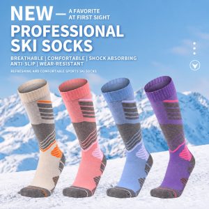 Women’s Thermal Ski Socks | Thick Terry Cushion Hiking Socks| Custom Knee High Socks Manufacturer