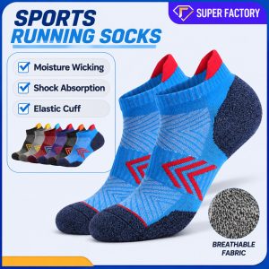 Men’s Combed Cotton Cushion No Show Socks | Breathable Moisture Wicking Running Socks | Custom Ankle Socks Manufacturer