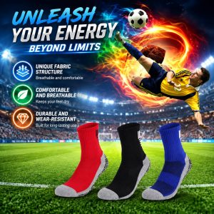 Unisex Grip Soccer Socks | Cushioned Breathable Moisture Wicking Sports Socks| Custom Sports Socks Manufacturer