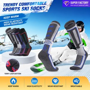 Men’s Merino Wool Thermal Ski Socks | Terry Cushion Winter Outdoor Socks | Custom Sports Socks Manufacturer