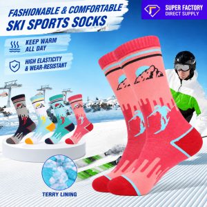 Kids’ Thermal Ski Socks | Thick Terry Cushion Winter Socks for Ages 3–12| Custom Kids Socks Manufacturer