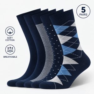 Men’s Striped Business Socks | Plus Size Dress Crew Socks| Custom Dress Socks Manufacturer