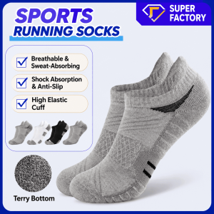 Men’s Combed Cotton Cushion Socks | Terry Sole No Show Sports Socks | Custom Invisible Socks Manufacturer