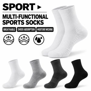 Men's Thick Cushion Cotton Basketball Socks | Breathable Mesh Moisture Wicking Sports Socks