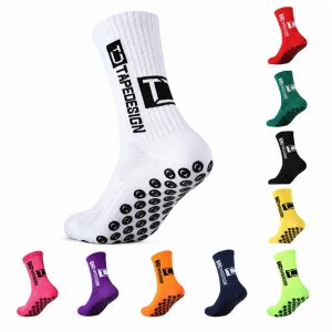 Custom Soccer Sports Socks for Men & Youth – Anti-Slip Grip Socks, Thick Terry Cushion Crew Socks for Football Training
