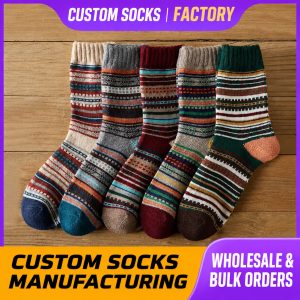 Men's Thick Wool Crew Socks | Ethnic Pattern Warm Winter Socks