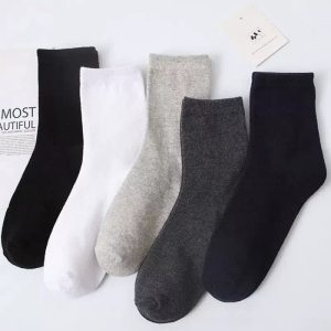 Men's Plus Size Cotton Crew Socks | Extra Wide Solid Color Casual Socks EU 44-48