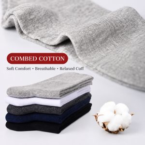 Men’s Extra Large Loose Top Cotton Crew Socks – Thin Breathable Summer Socks for Seniors, Wholesale