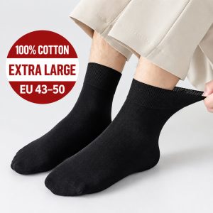 Men’s Plus Size Cotton Crew Socks – Lightweight Loose-Fit Summer Sports Socks for Wholesale