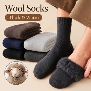 Men’s Thick Winter Thermal Crew Socks, Warm Cashmere Terry Socks with Brushed Fleece Lining, Cold Weather Socks for Wholesale