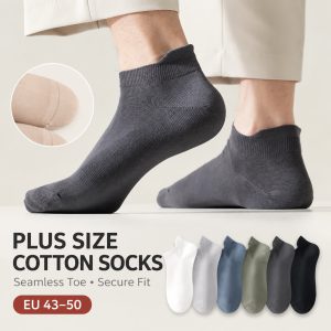 Men’s 100% Cotton Ankle Socks – Extra Large Wide Fit Lightweight Summer Sports Socks for Wholesale