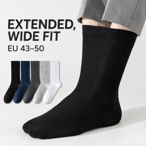 Men’s Plus Size Crew Socks – Extra Large Long Socks for Big Feet, Spring & Autumn Wholesale