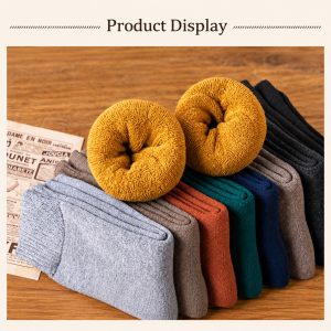 Unisex Thick Thermal Crew Socks | Fleece Lined Cotton Terry Socks